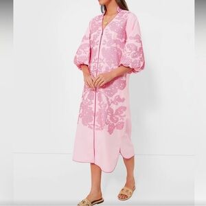 Pink Embroidery Arem Caftan